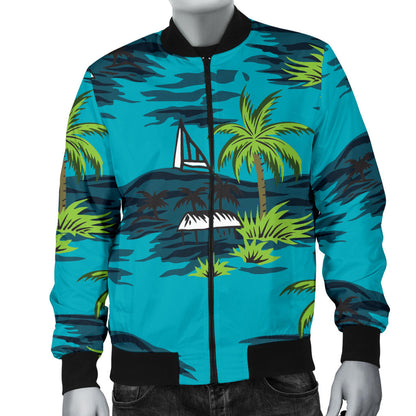Pacific island Pattern Print Design A01 Men Bomber Jacket