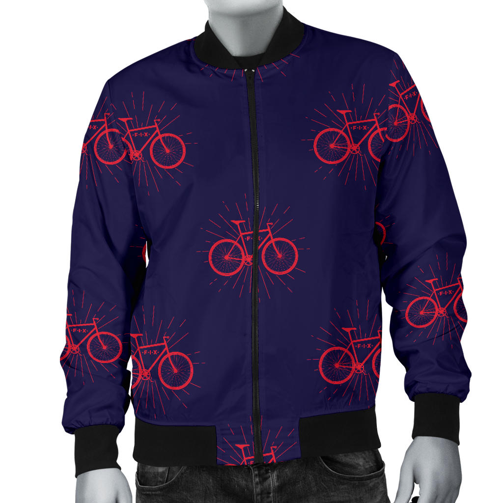 Bicycle Pattern Print Design 01 Men Bomber Jacket