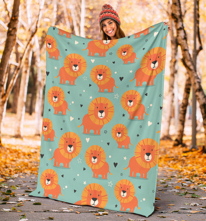 Lion Baby Pattern Print Design 03 Premium Blanket