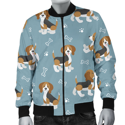 Beagle Pattern Print Design 02 Men Bomber Jacket