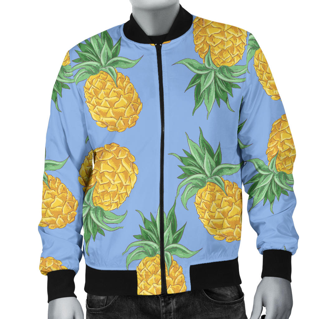 Pineapple Pattern Print Design A04 Men Bomber Jacket