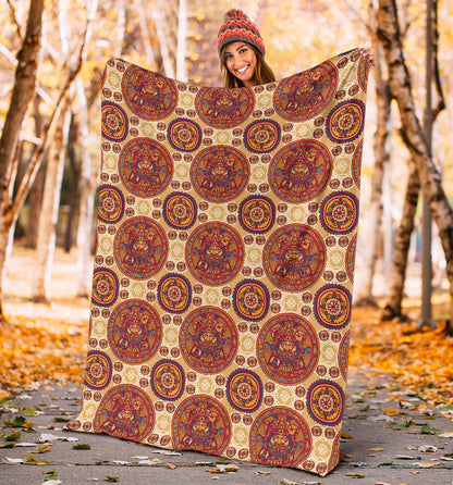 Calendar Aztec Pattern Print Design 01 Premium Blanket