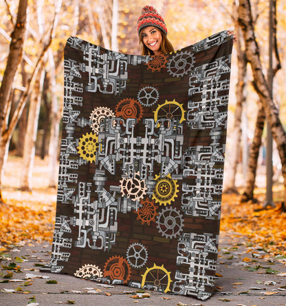 Mechanic Pattern Print Design 04 Premium Blanket