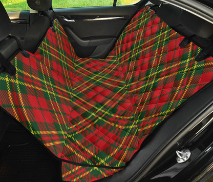 Plaid Holiday Pattern Print Design A01 Rear Dog Car Seat Cover Hammock