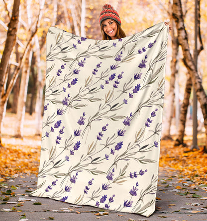 Lavender Pattern Print Design 01 Premium Blanket