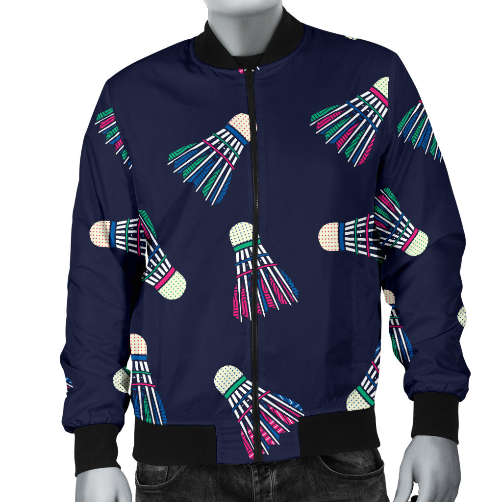 Badminton Ball Pattern Print Design 02 Men Bomber Jacket