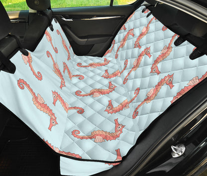 SeaHorse Pattern Print Design 01 Rear Dog Car Seat Cover Hammock