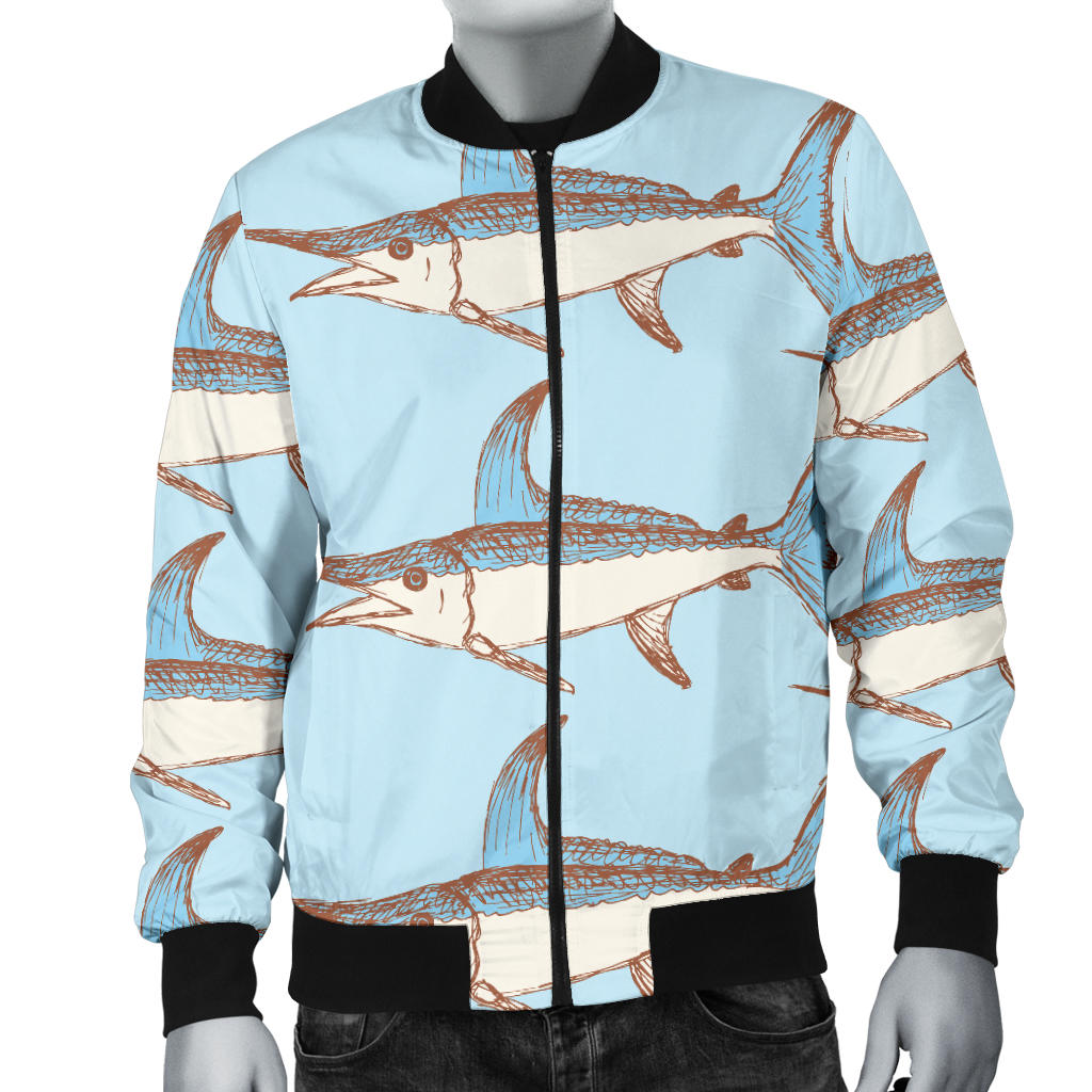 Swordfish Pattern Print Design 01 Men Bomber Jacket