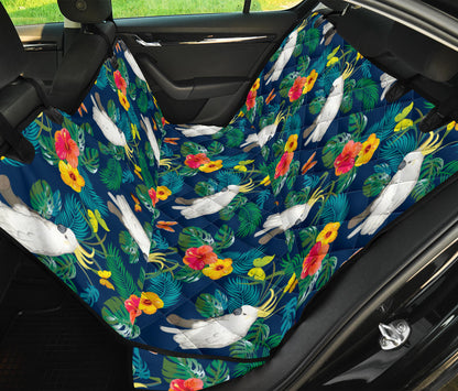Cockatoo Tropical Pattern Print Design 02 Rear Dog Car Seat Cover Hammock