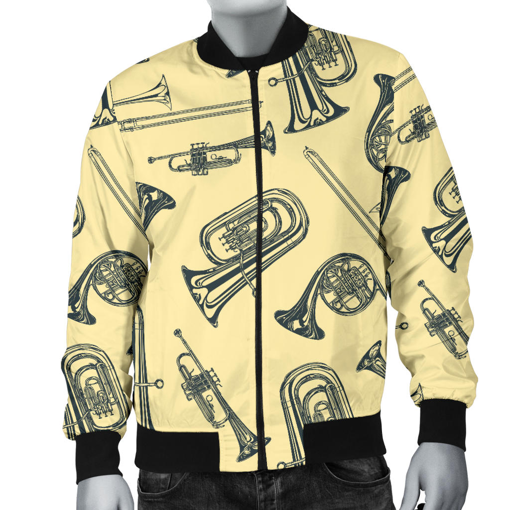 Tuba Pattern Print Design 01 Men Bomber Jacket