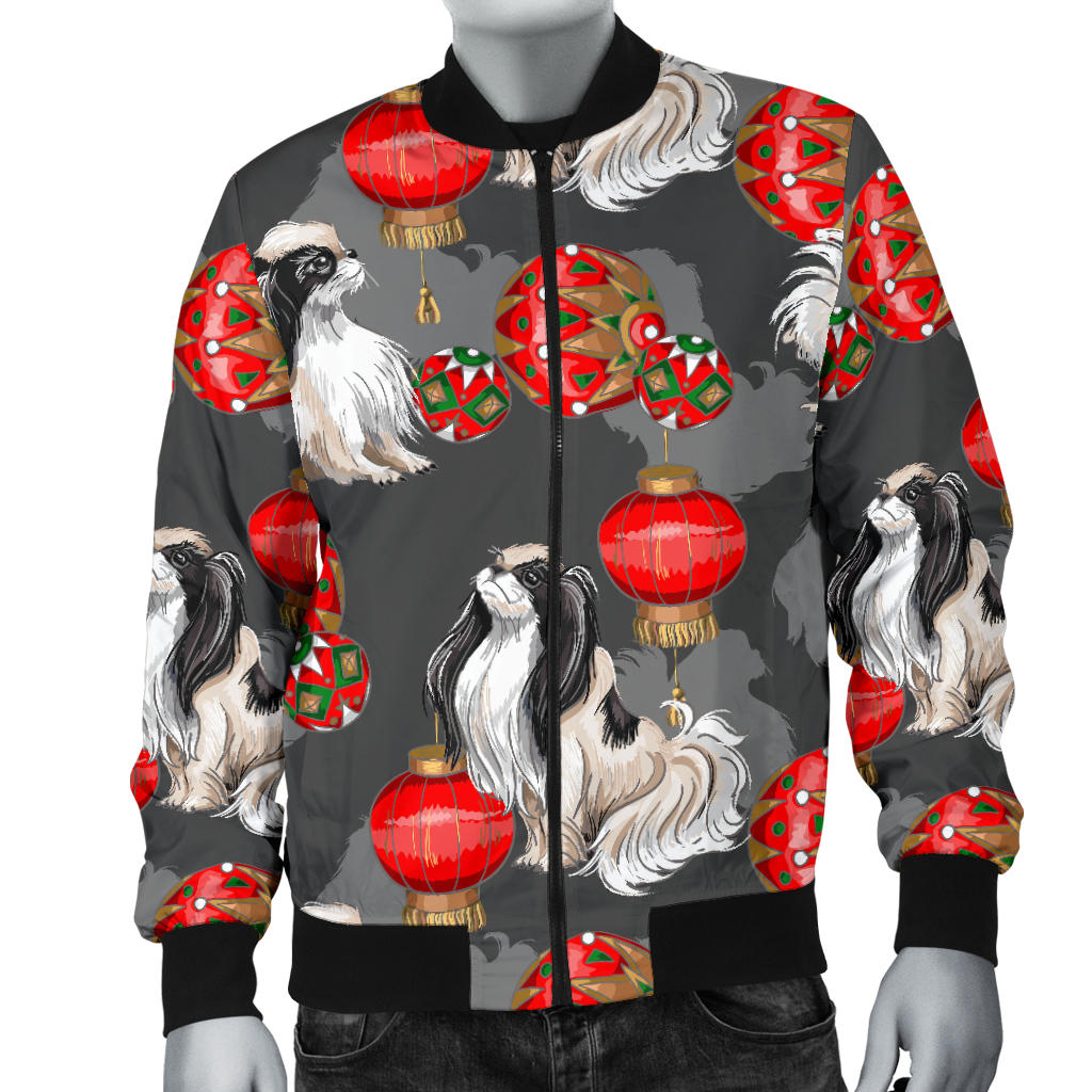 Japanese Chin Pattern Print Design 02 Men Bomber Jacket