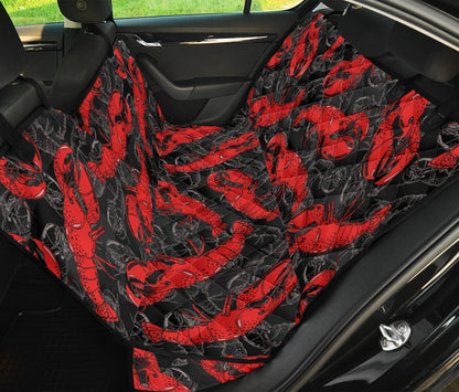 Lobster Pattern Print Design 04 Rear Dog Car Seat Cover Hammock
