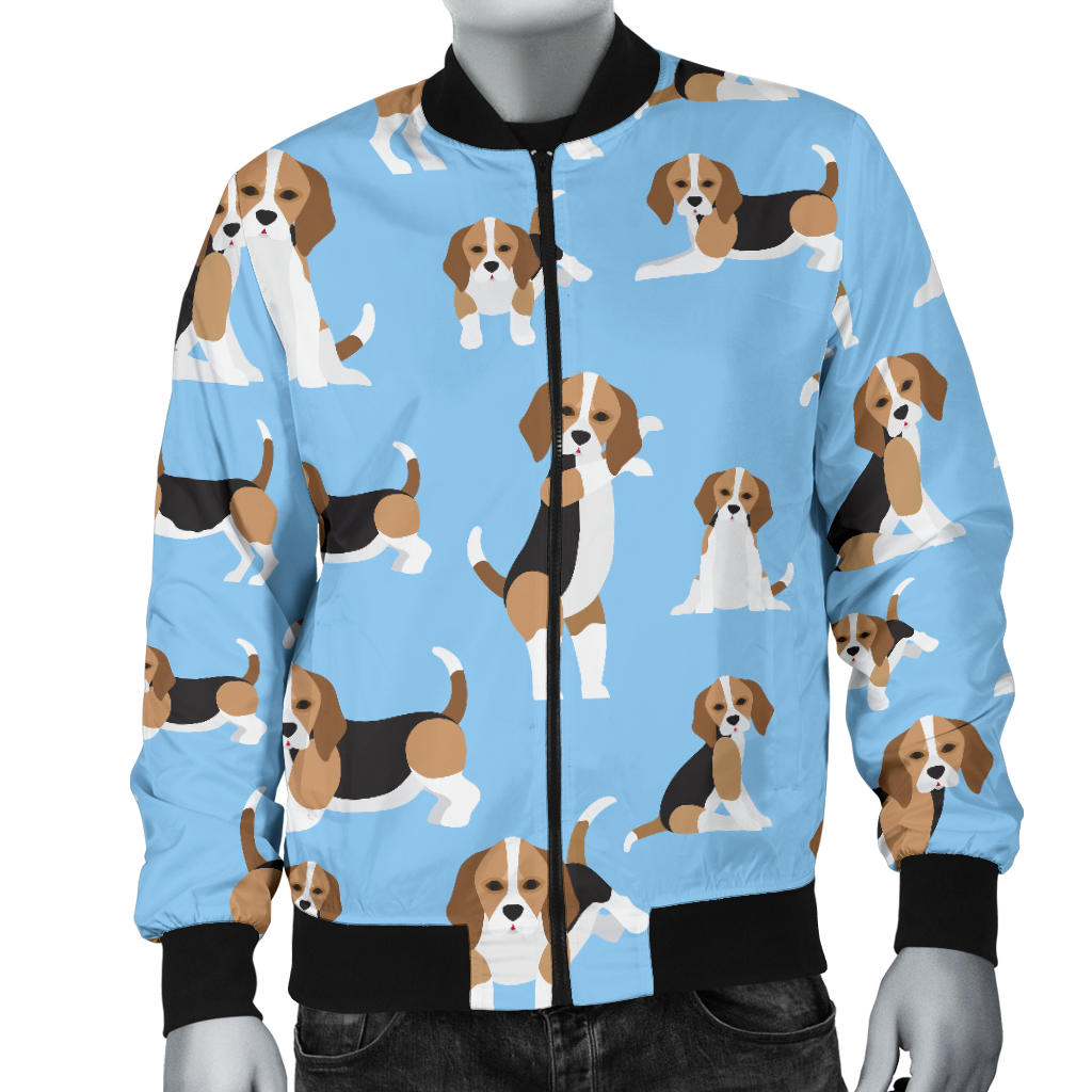 Beagle Pattern Print Design 03 Men Bomber Jacket
