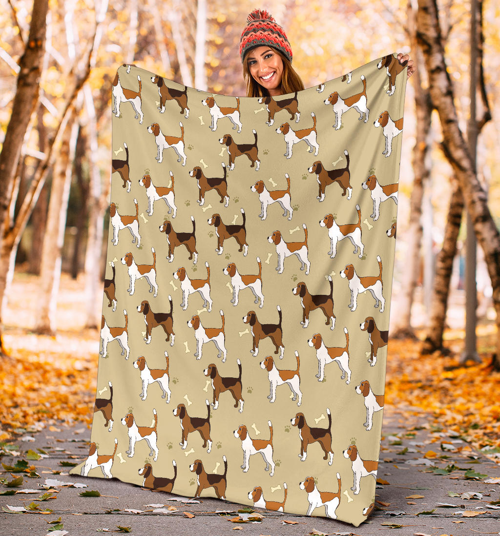 Beagle Pattern Print Design 01 Premium Blanket