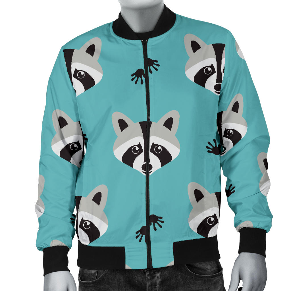 Raccoon Pattern Print Design A01 Men Bomber Jacket