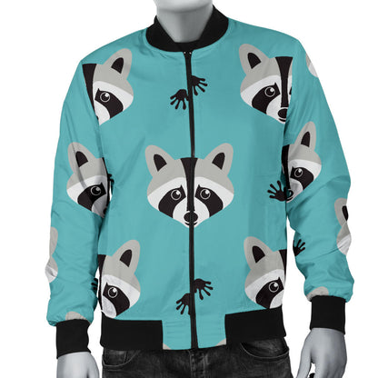 Raccoon Pattern Print Design A01 Men Bomber Jacket