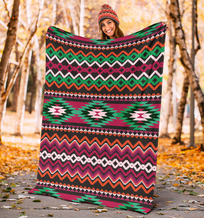 Mexican Pattern Print Design 01 Premium Blanket