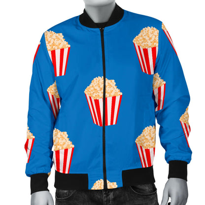 Popcorn Pattern Print Design A04 Men Bomber Jacket