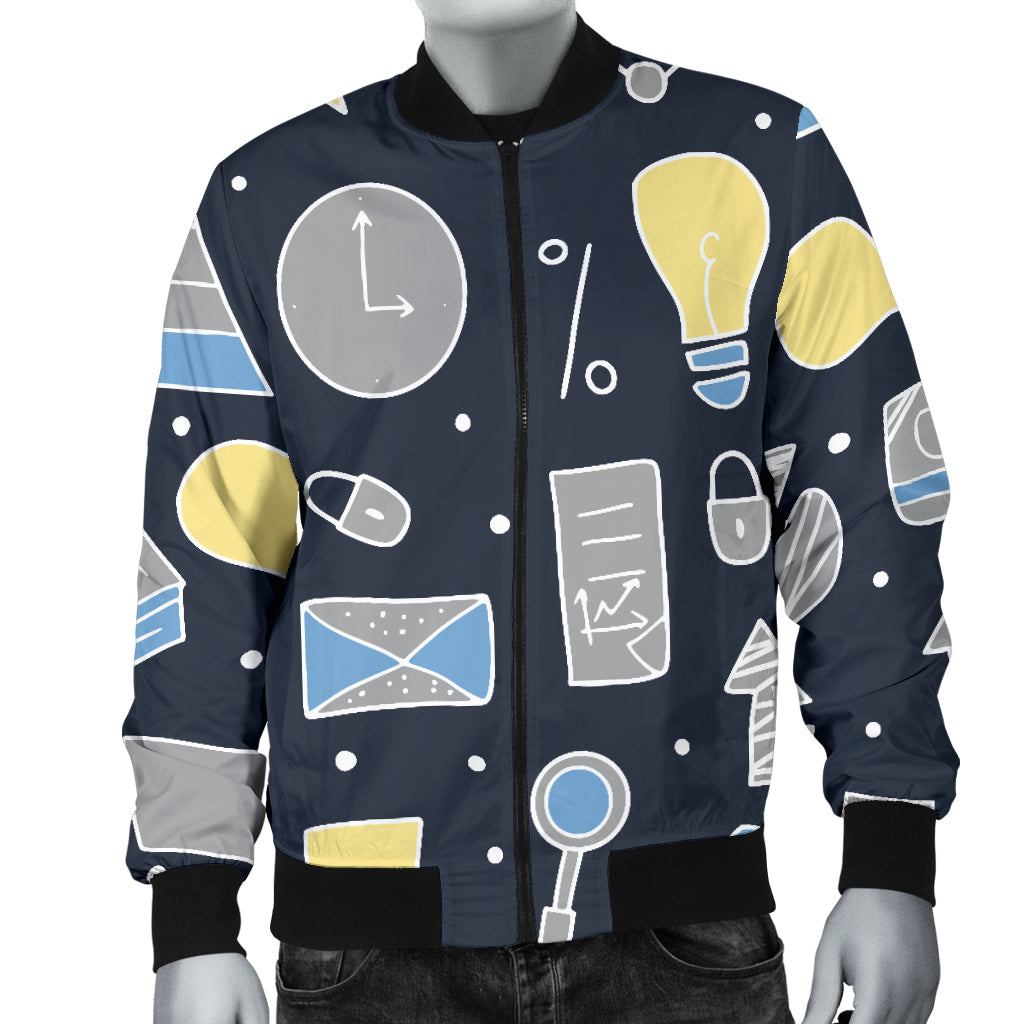 Accounting Financial Pattern Print Design 04 Men Bomber Jacket