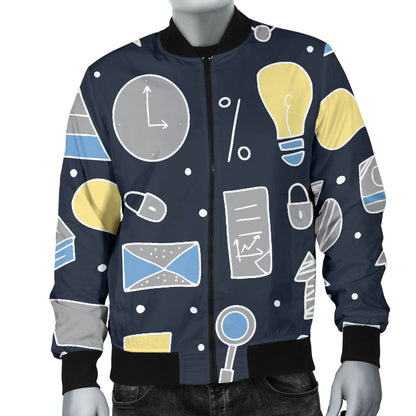 Accounting Financial Pattern Print Design 04 Men Bomber Jacket