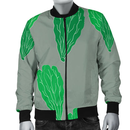 Lettuce Pattern Print Design 02 Men Bomber Jacket