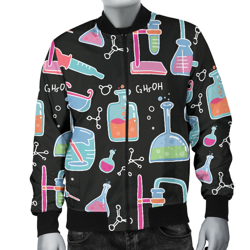 Chemical Pattern Print Design 06 Men Bomber Jacket