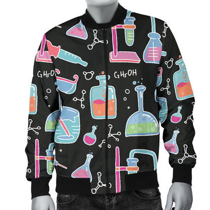 Chemical Pattern Print Design 06 Men Bomber Jacket