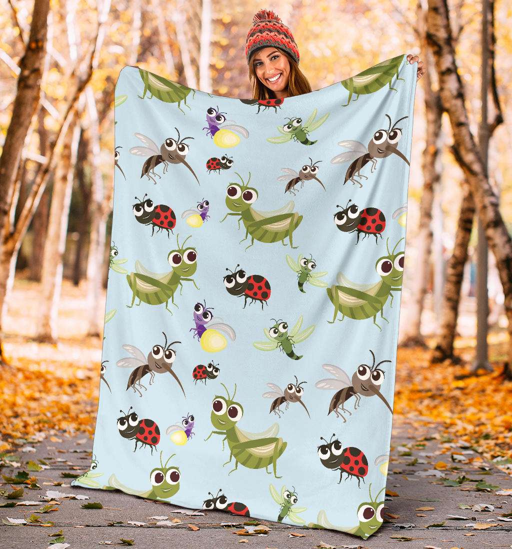 Ladybug Pattern Print Design 01 Premium Blanket