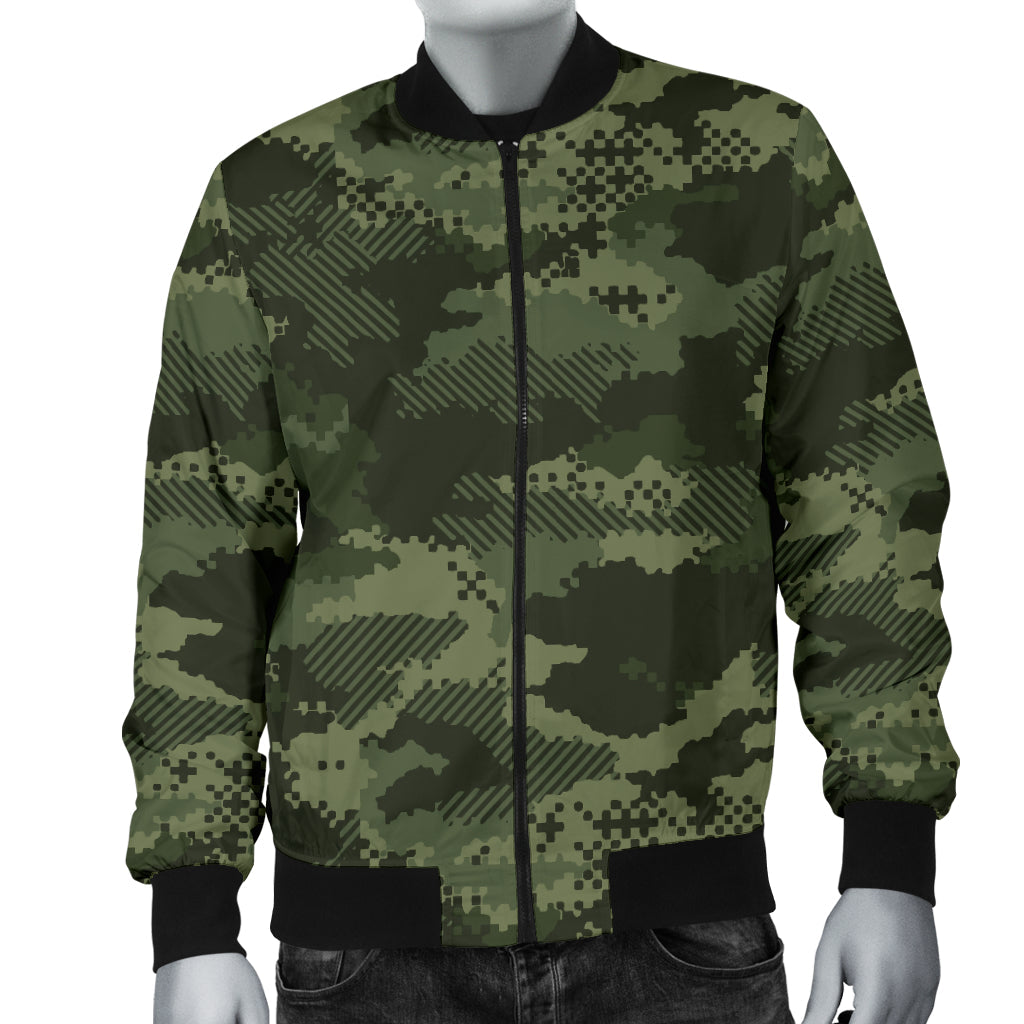 Army Camouflage Pattern Print Design 02 Men Bomber Jacket