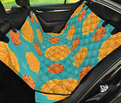 Marigold Pattern Print Design 02 Rear Dog Car Seat Cover Hammock