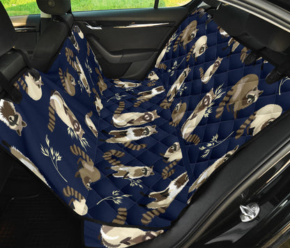 Raccoon Pattern Print Design A06 Rear Dog Car Seat Cover Hammock