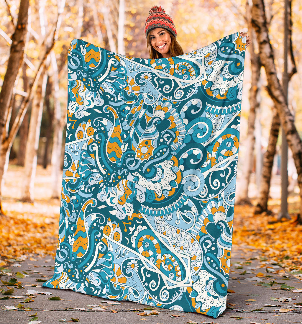 Funky Retro Pattern Print Design A03 Premium Blanket