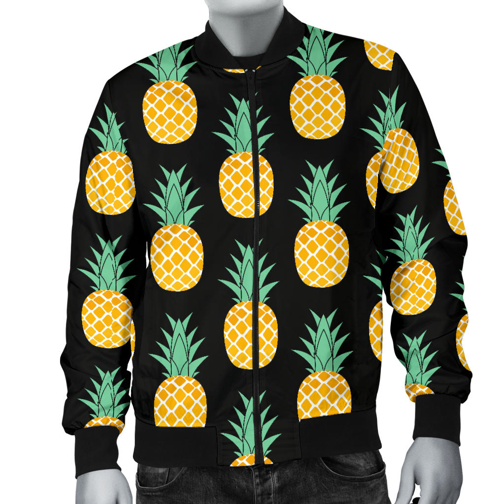 Pineapple Pattern Print Design A03 Men Bomber Jacket