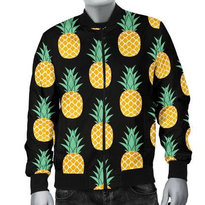Pineapple Pattern Print Design A03 Men Bomber Jacket