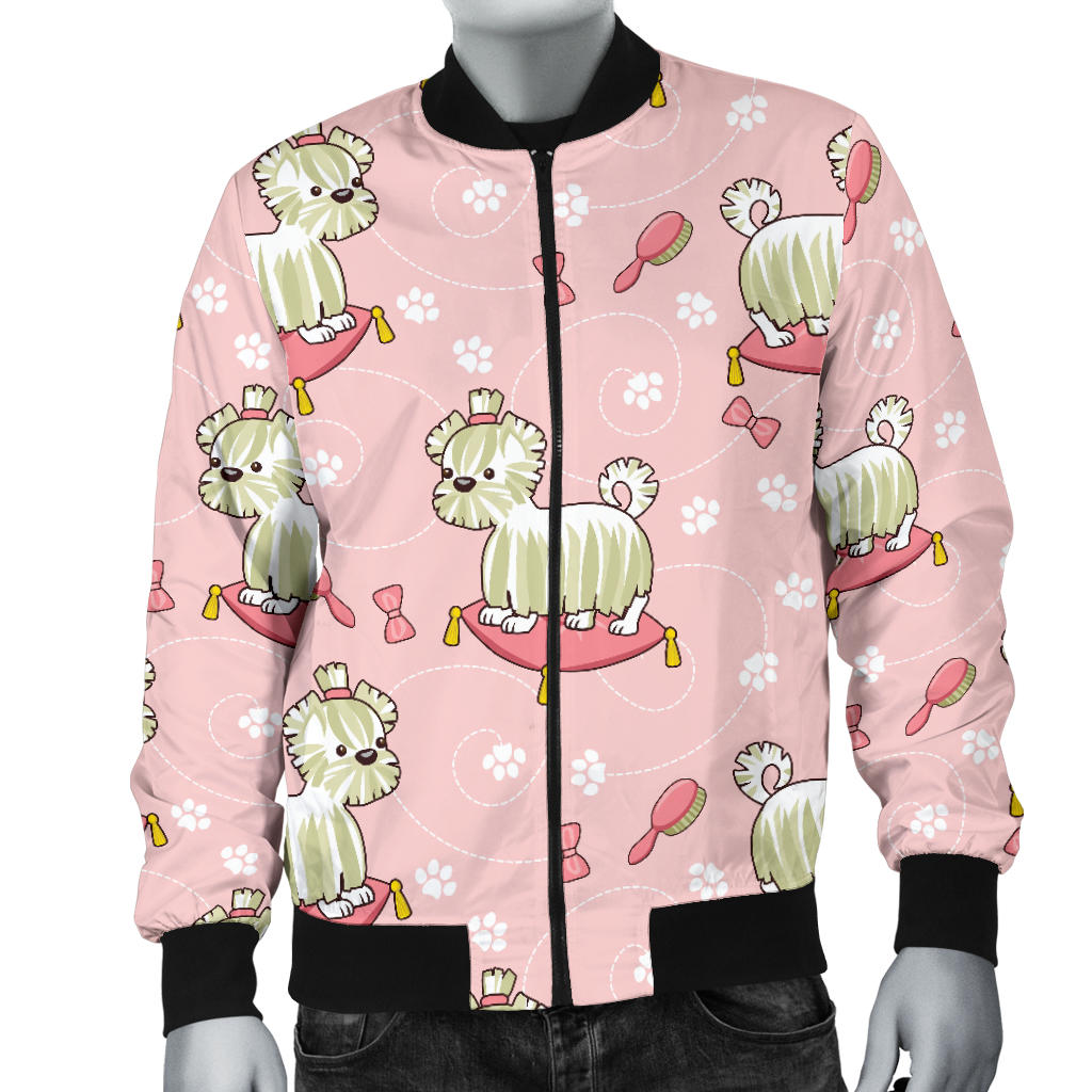Bichons Frise Pattern Print Design 01 Men Bomber Jacket