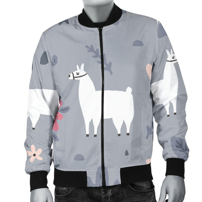Llama Pattern Print Design 010 Men Bomber Jacket