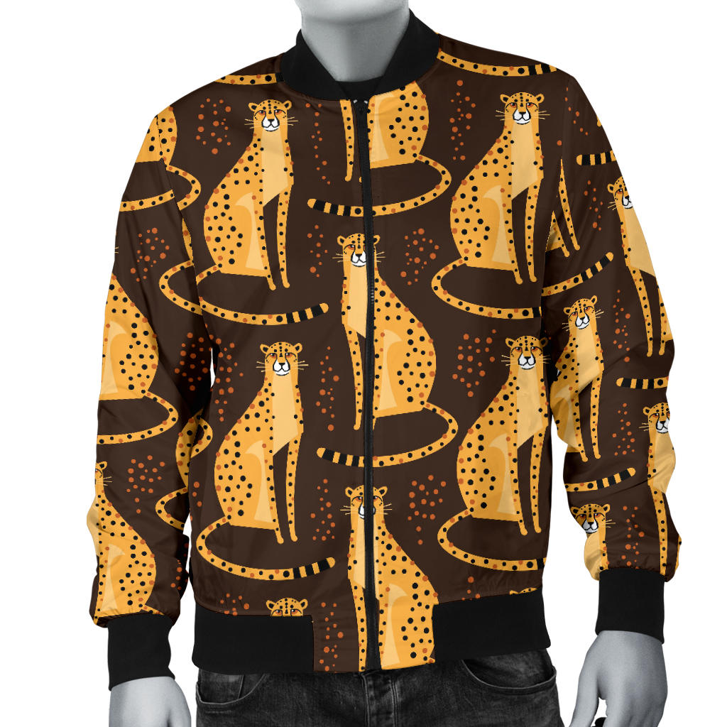 Cheetah Pattern Print Design 03 Men Bomber Jacket