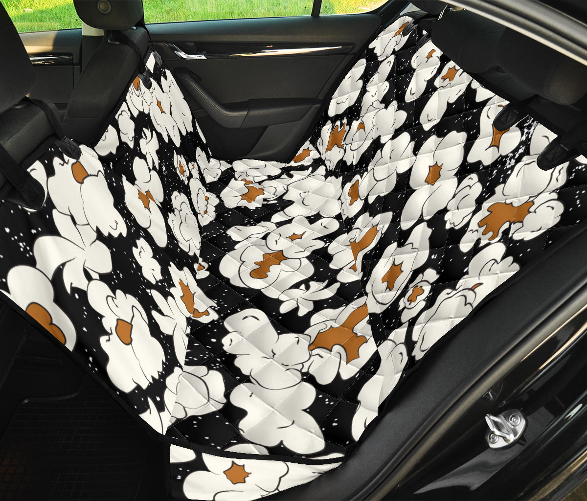 Popcorn Pattern Print Design A02 Rear Dog Car Seat Cover Hammock