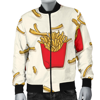 French Fried Pattern Print Design 01 Men Bomber Jacket