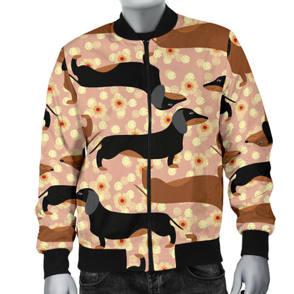 Dachshund Pattern Print Design 011 Men Bomber Jacket