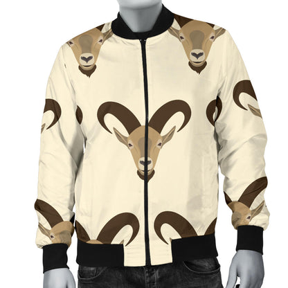 Goat Pattern Print Design 01 Men Bomber Jacket