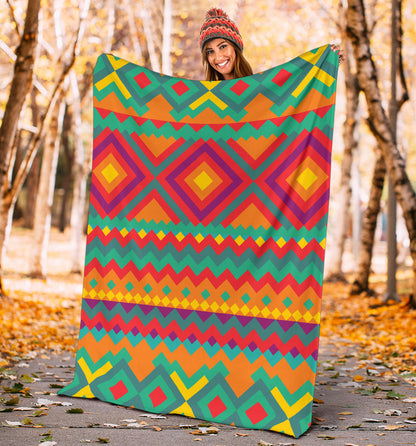 Mexican Pattern Print Design 04 Premium Blanket