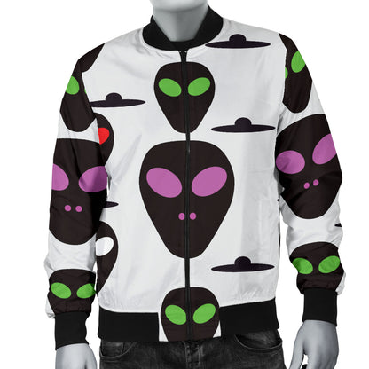 Alien Pattern Print Design 06 Men Bomber Jacket