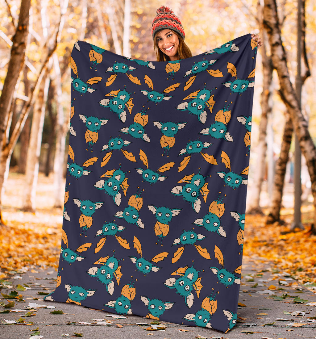Bat Pattern Print Design 07 Premium Blanket