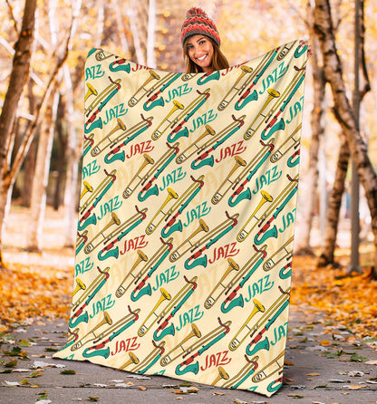 Trombone Pattern Print Design 03 Premium Blanket