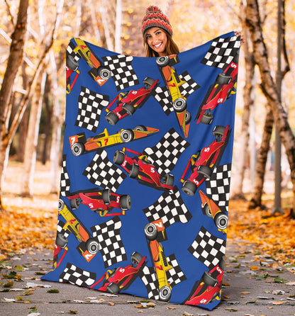 Racing Pattern Print Design A01 Premium Blanket
