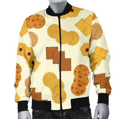 Cookie Pattern Print Design 06 Men Bomber Jacket