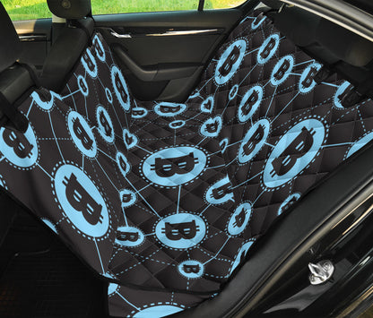 Cryptocurrency Pattern Print Design 02 Rear Dog Car Seat Cover Hammock