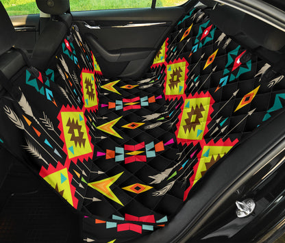 Native Pattern Print Design A05 Rear Dog Car Seat Cover Hammock