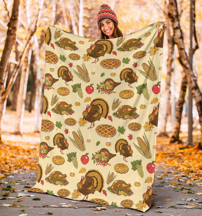 Turkey Pattern Print Design 02 Premium Blanket